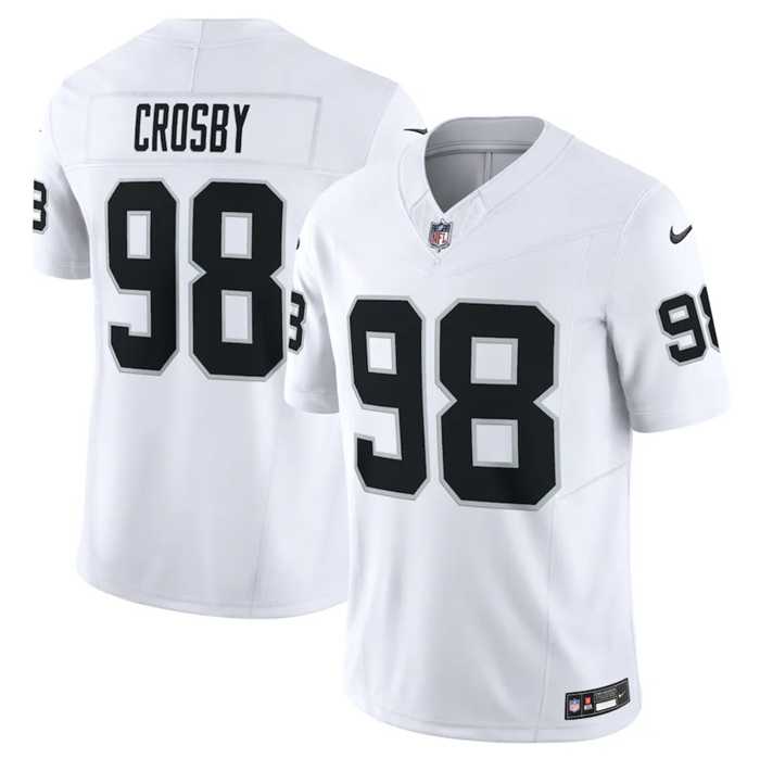Men & Women & Youth Las Vegas Raiders #98 Maxx Crosby White 2023 F.U.S.E Vapor Untouchable Stitched Football Jersey